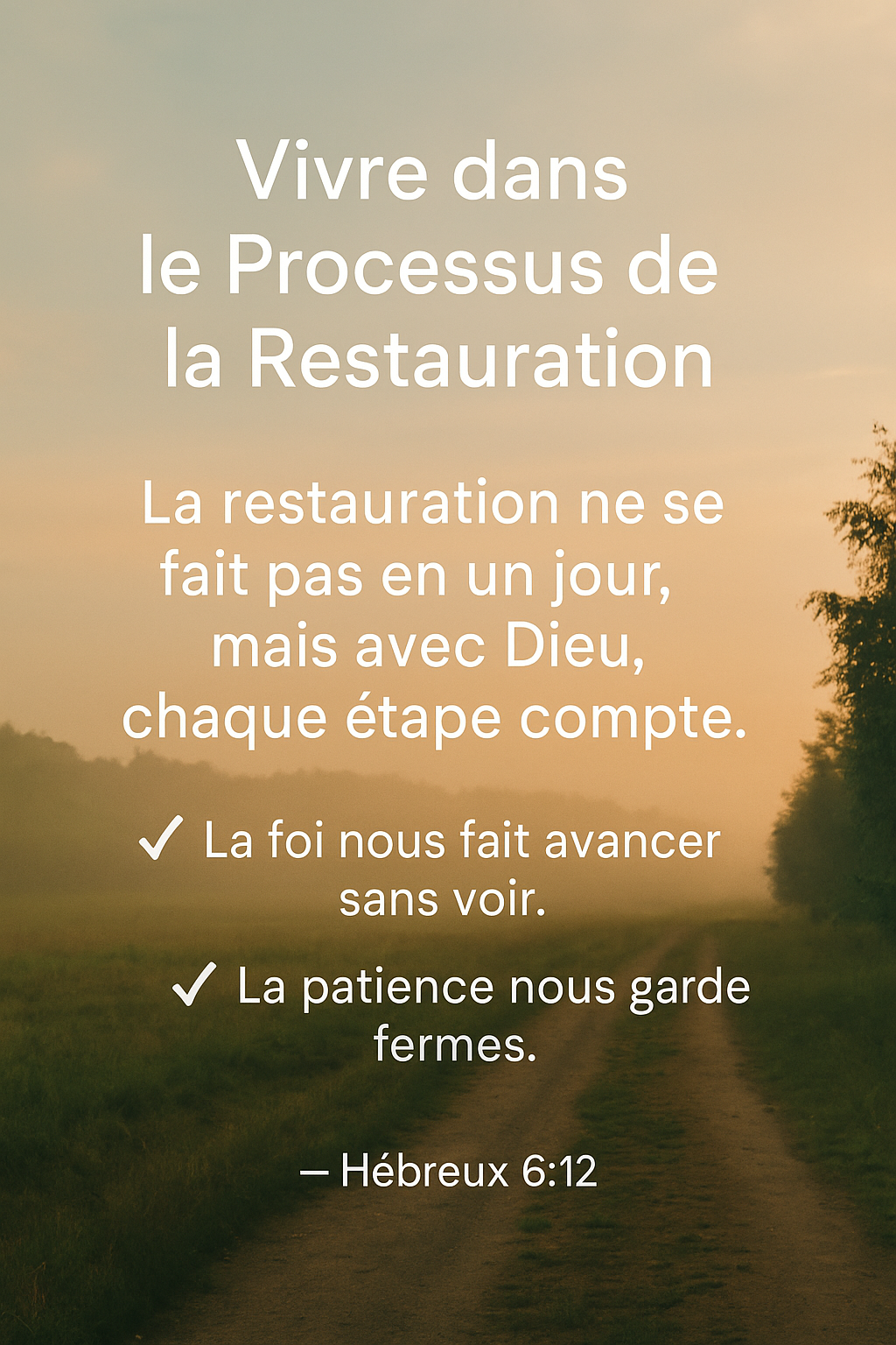 Lire la suite à propos de l’article Vivre dans le Processus de la Restauration : Foi, Patience et Obéissance