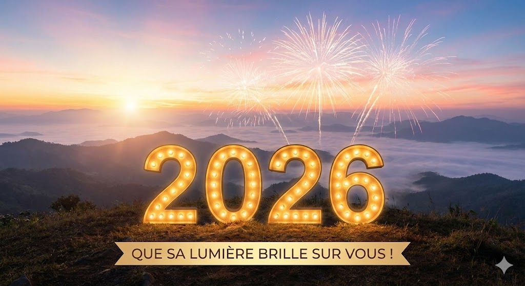 Lire la suite à propos de l’article 🎉 BONNE ANNÉE 2026 ! Que Sa lumière brille sur vous !